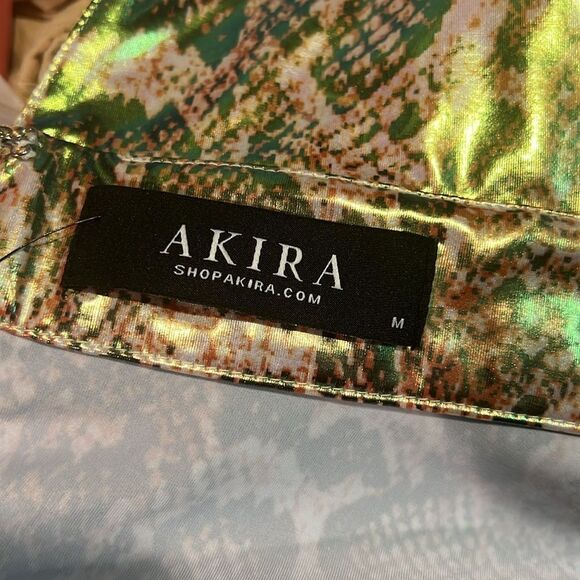 Akira Snake Print Gold Metallic Romper C27 - Picture 7 of 8